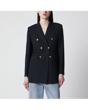 Saint Laurent Double-Breasted Virgin Wool Gabardine Jacket - Black