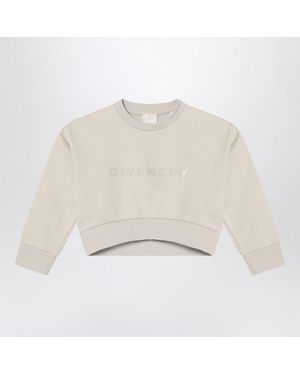 Givenchy Cremefarbenes Cropped-Sweatshirt Mit Logo - Weiß