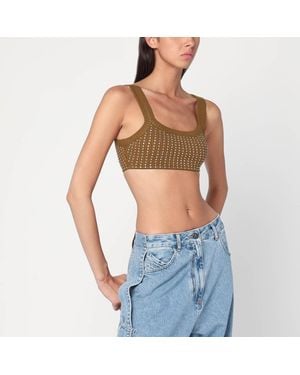 The Attico Military Top With Rhinestones - Blue