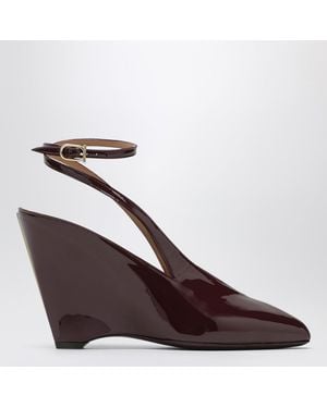 Ferragamo Peep Toe Wedge Sandals - Brown