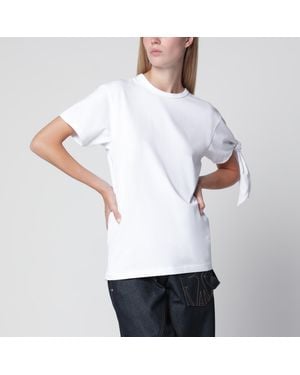 JW Anderson Knotted-Sleeve Jersey T-Shirt - White