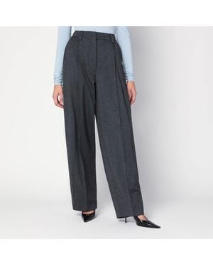 Thelatest Wide Wool-Blend Pants - Blue