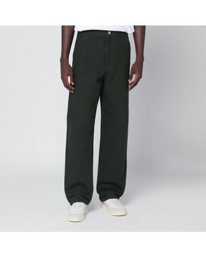 Carhartt Single knee pant olive in tela di cotone biologico - Nero