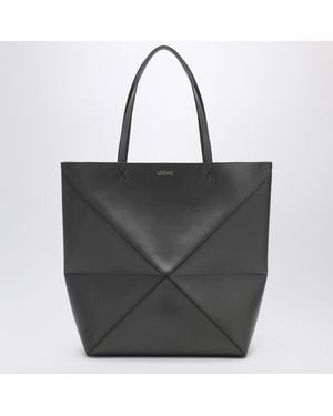 Loewe Dark Puzzle Fold Tote Xl Bag - Black