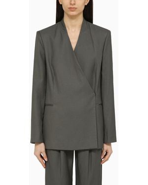 Loulou de Saison Sandyato Single-Breasted Blazer - Gray
