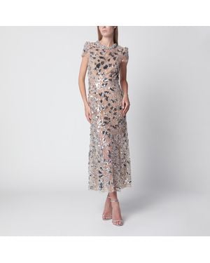 Self-Portrait Sequin-Embellished Midi Dress - Metallic