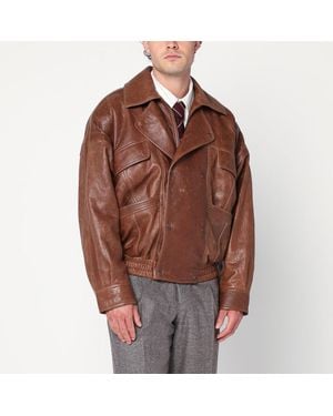 Saint Laurent Bomber in pelle - Marrone