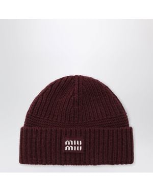 Miu Miu Amaranth Beanie - Red