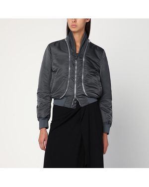 McQueen Graue Bomberjacke Mit Reißverschluss - Schwarz