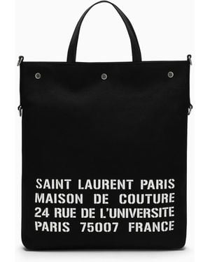 Saint Laurent North/South Shopper Aus Canvas - Schwarz