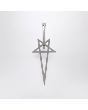 Rick Owens Palladium-Finished Pentagram Earring - White