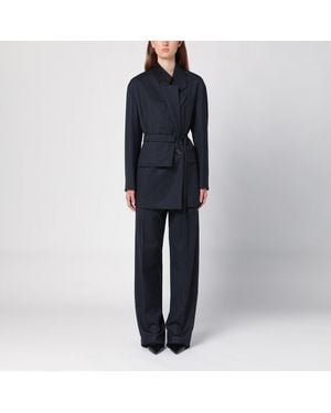 Bottega Veneta /blue Mélange Striped Wool Jacket