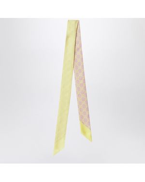 Gucci Slim Scarf With Gg Motif - Yellow