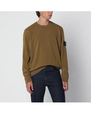 Stone Island Cactus-Colored Crewneck Sweater - Green