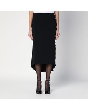 Givenchy Asymmetric Midi Skirt - Black