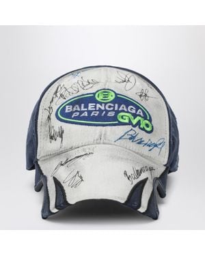 Balenciaga Baseball Cap With Signatures - Metallic