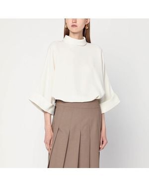 MKDT STUDIO Blusa bailee avorio in crêpe georgette - Bianco