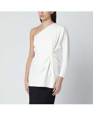 Valentino Ivory One-Shoulder Top - White