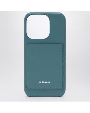 Jil Sander Coque Couleur Lagon Pour Iphone 15 Pro Max Avec Logo - Bleu