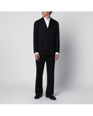 Tagliatore Double-Breasted Wool Suit - Black