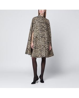 Valentino Animal-Print Wool Cape - Multicolor