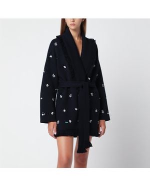 Alanui Echoes Of The Bandana Wool Cardigan - Black