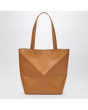 Loewe Puzzle Fold Tote Medium Bag Desert Color - Brown
