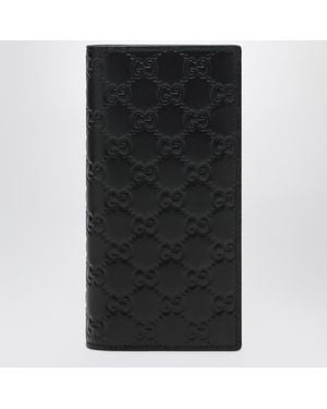 Gucci Gg Emblem Long Wallet - Black