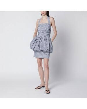 Patou Mini Bloomer Dress With Stripes And Open Back - Blue