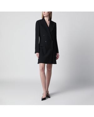 Ferragamo Double-Breasted Wool-Blend Suit - Black