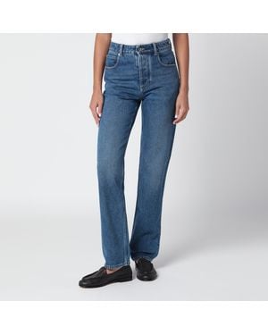 Bottega Veneta Jeans With Leather Pocket, Medium - Blue