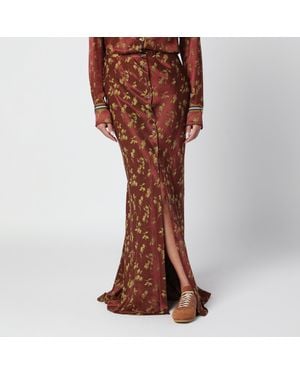 Dries Van Noten Gonna Lunga Ruggine - Marrone