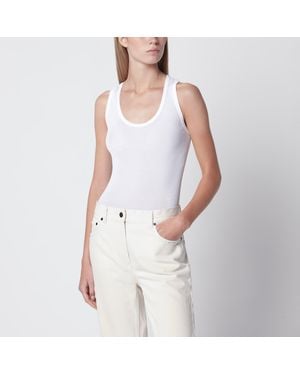 The Row Cendrea Ribbed Cotton Jersey Tank Top - White
