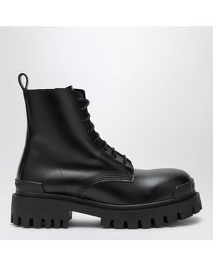 Balenciaga Combat Leather Boots - Black