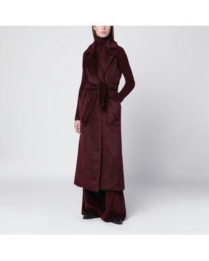 Max Mara Cappotto smanicato color ciliegia in alpaca e lana - Rosso