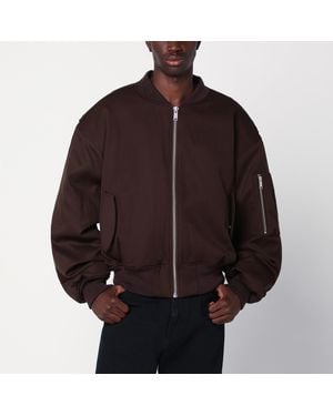Entire studios Dark Zip-Up Bomber Jacket - Brown