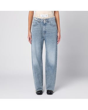 Erika Cavallini Semi Couture Leone Jeans In Light Washed Denim - Blue