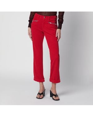 Isabel Marant Revene Cropped Trousers - Red