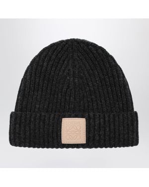 Loewe Ribbed Cashmere Beanie - Black