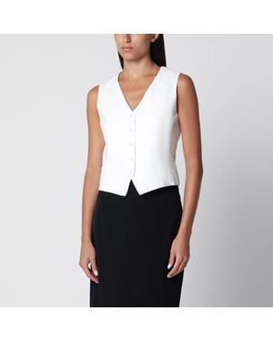 Weekend by Maxmara Linen Canvas Waistcoat - White