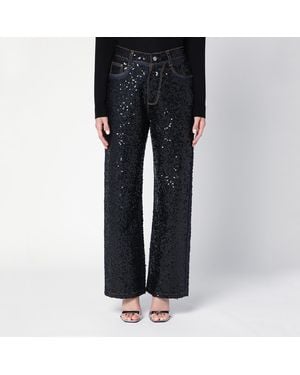 P.A.R.O.S.H. Black Jeans With Micro Sequins