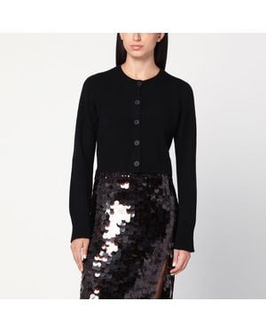 Loulou de Saison Cropped Cashmere Cardigan - Black