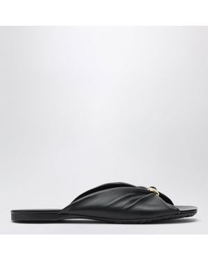 Loewe Pebble Soft Lambskin Nappa Slides - Black