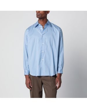 AURALEE Light Striped Cotton And Silk Shirt - Blue