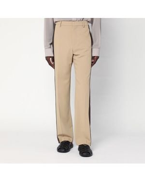 Ami Paris Pantaloni color sabbia con banda laterale - Neutro
