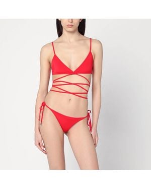 The Attico Two-piece Triangle Bikini In - Red