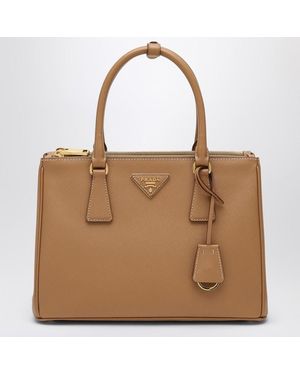 Prada Borsa galleria media beige in saffiano - Marrone
