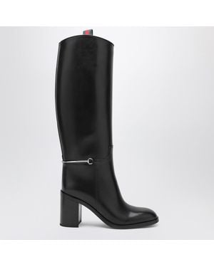 Gucci Tall Boot With Slim Horsebit - Black