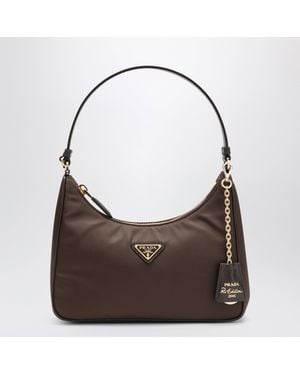 Prada Re-Edition 2005 Tasche Aus Re-Nylon Und Saffiano - Braun