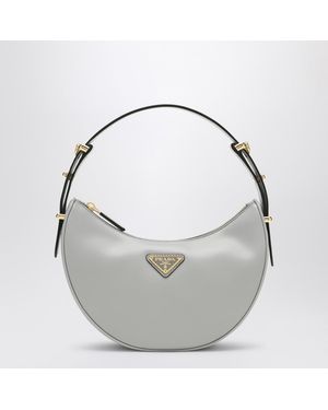 Prada Arqué Leather Shoulder Bag - Grey